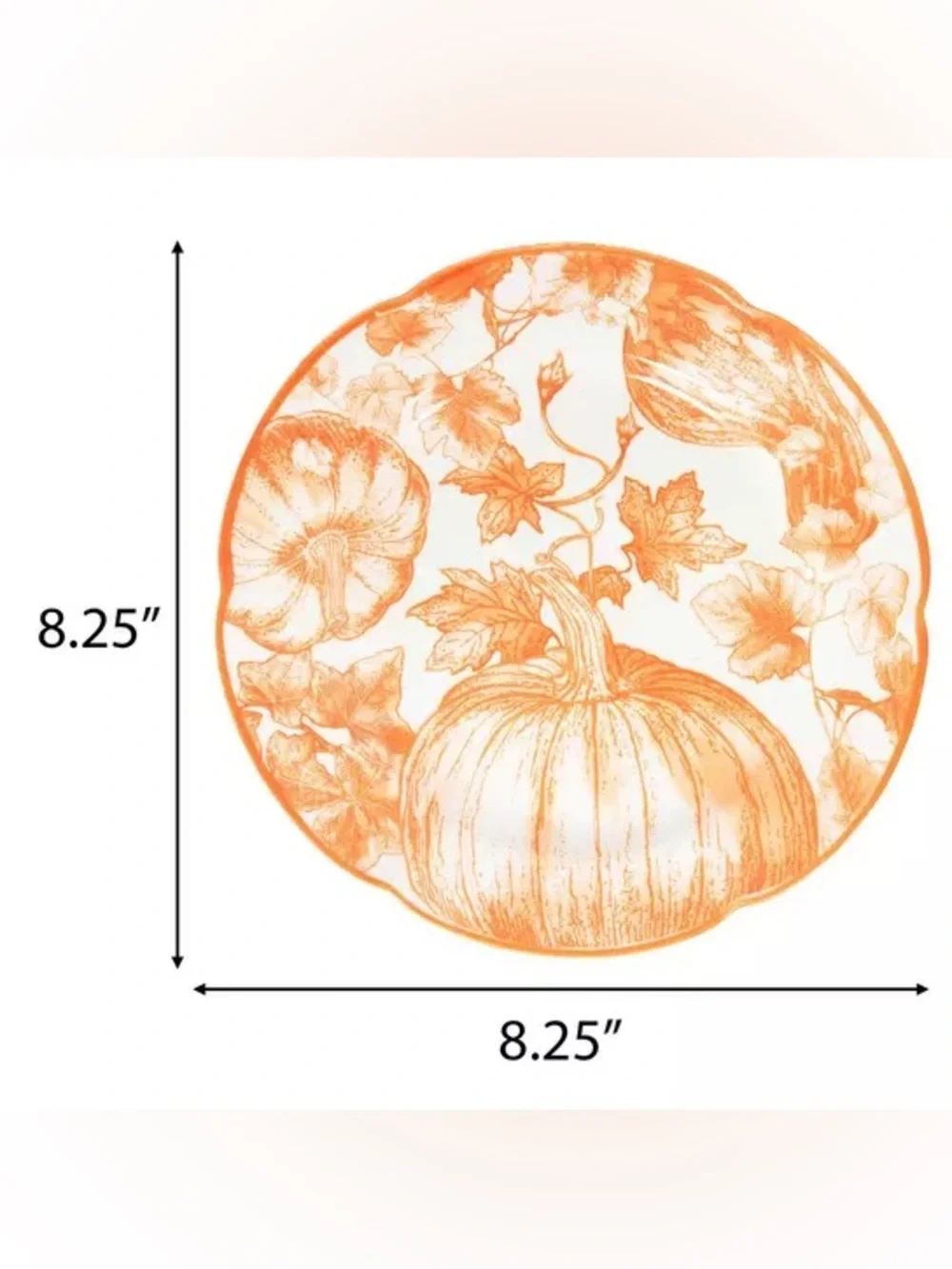 Orange Pumpkins Ceramic Salad Plates